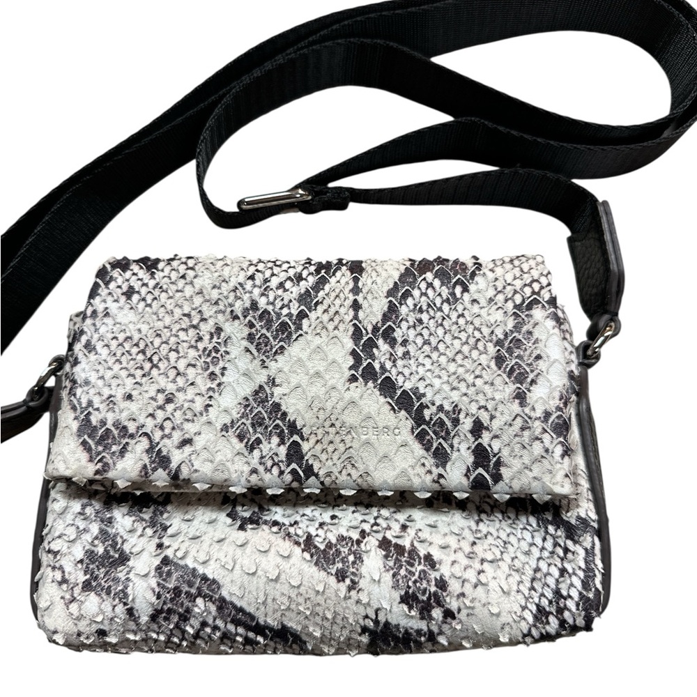 Aimee Kestenberg Snakeskin Patterned Mini Crossbody Bag Adjustable Strap Used